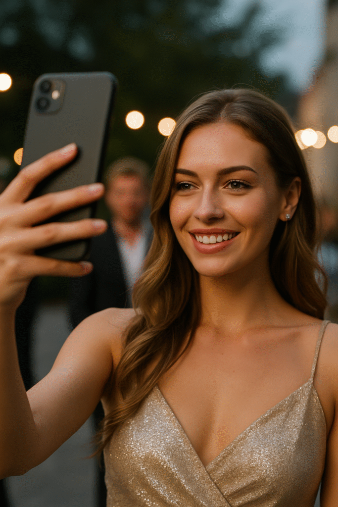 Eine Creatorin besucht eine Launch-Party eines Kosmetik-Labels.